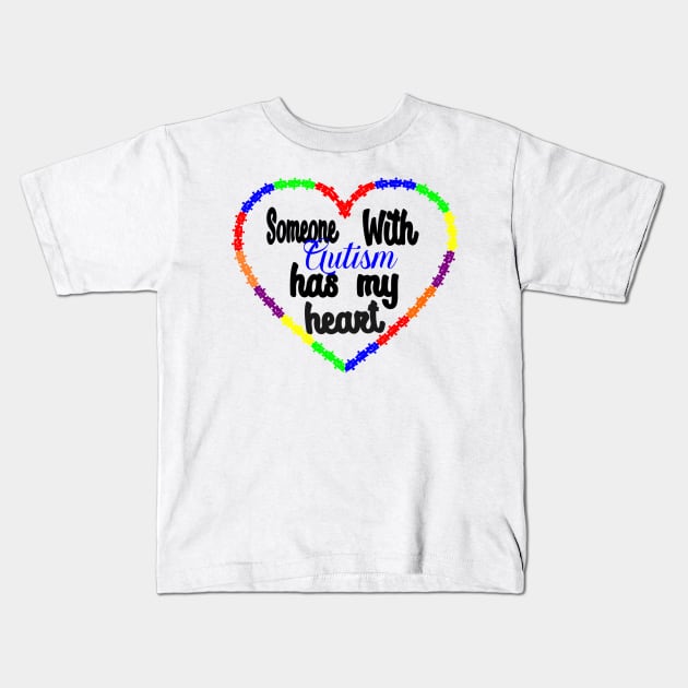 Someone with Autism has my heart Kids T-Shirt by Cargoprints